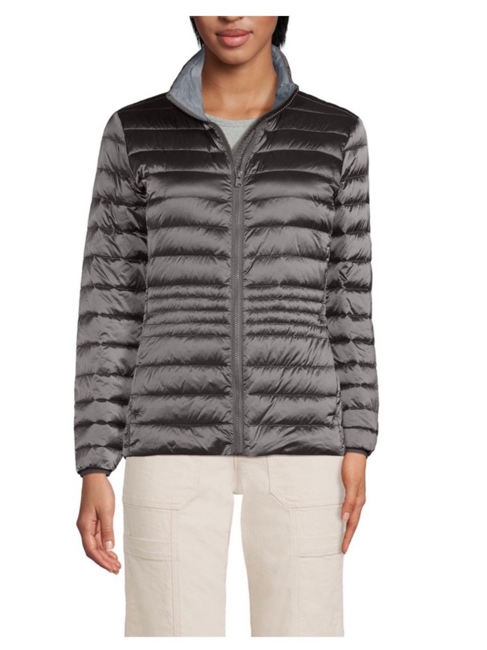 Land’s End Wanderweight Packable Down Jacket Grey Size 2XL NWT.